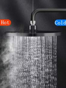 10 Inch Circular Top Spray Set With Water Outlet Bend And Shower Extension Arm, The Preferred Shower Set For Bathroom Upgrades - Black - View 4