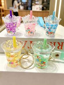 Summer Fresh Color Series Cup Shaped Keychain, Unisex Key Ring, Keychain Pendant, Backpack Charm, Party Gift For Friends - Multicolor - View 5