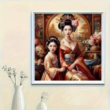 1PC DIY 5D Diamond Painting Kit Kimono Beauty Pattern - Round Full Diamond Art Mosaic Craft, Home Wall Decor, Frameless - No Frame - View 3