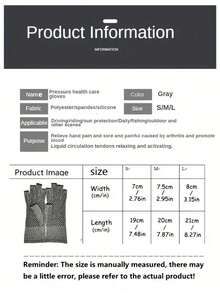 1 Pair Unisex Gray Fingerless Gloves, Warm Elastic Knit Gloves, Suitable For Arthritis Patients - Multicolor - View 2