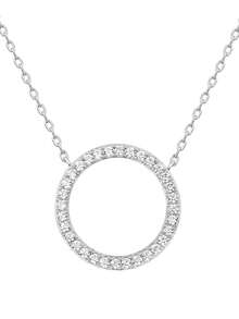 1pc S925 Sterling Silver Minimalist Elegant Hollow Circle Necklace, Skin-Friendly And Hypoallergenic, Highlights Your Unique Charm - Rose Gold - View 5