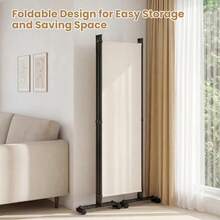 [Free Shipping] 4-Panel Room Divider With Lockable Wheels For Living Room-Beige-XY744263 - FXCPPLHTXPEEX - View 6