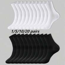 1/5/10/20 Pairs Unisex Casual Sports Socks, Suitable For Daily Indoor And Outdoor Wear - Multicolor - View 26