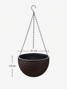 1件/套 21x14cm 大容量耐候塑料吊掛花籃，耐用戶外植栽盆，附金屬鏈條與掛鉤，現代蜂巢圓碗設計，防曬吊掛植物盆，適用於門廊、露台、花園、陽台，春夏使用 - 多款 - 查看 13