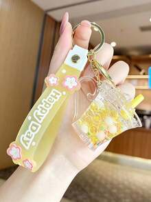 Summer Fresh Color Series Cup Shaped Keychain, Unisex Key Ring, Keychain Pendant, Backpack Charm, Party Gift For Friends - Multicolor - View 9