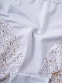 4pcs Women's High Waist Comfortable Lace Patchwork Panties, Elegant Style Triangle Briefs - Multicolor - View 4
