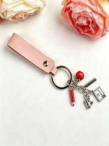 Personalized Teacher Keychain, Teacher Appreciation Gift, Customized Name Leather Keychain, Back To School Gift, End Of Year Teacher Gift - Multicolor - View 8