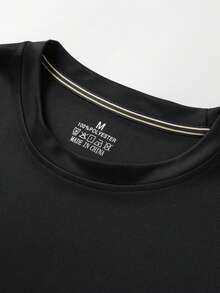 Men's Fashion Minimalist Long Sleeve T-Shirt & Cargo Wide Leg Pants 2-Piece Casual Set - Black - View 5
