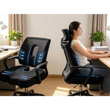 Car Neck & Lumbar Pillow - Black Mesh - View 2