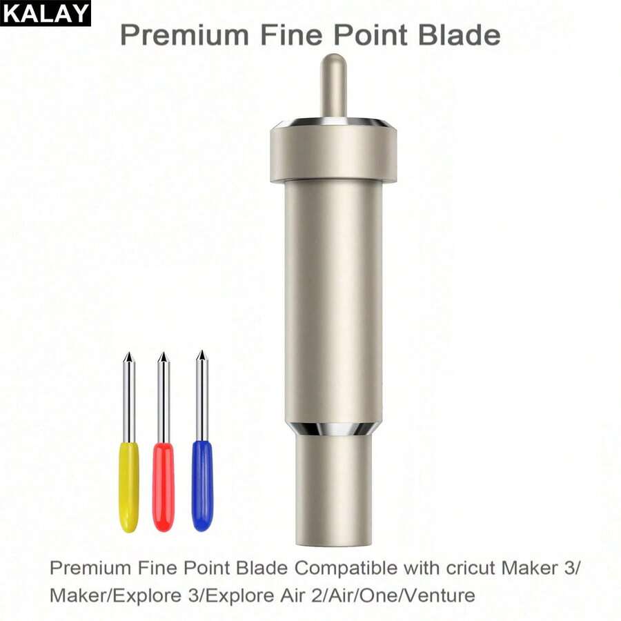 KALAY Premium Fine-Point Blade + Housing & 3 Cutting Blades- Works With /Maker/Explore 3/Explore Air 2/Air/One Machines, For Slicing Cuts Glitter Vinyl, Cardstock, Faux