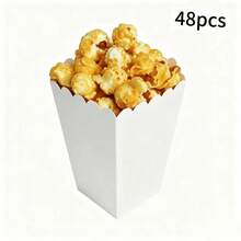 100/48/36/24/1 個白色爆米花盒，2 X 4.5 X 3 英吋迷你爆米花盒，適用電影之夜裝飾、聖誕節/萬聖節、返校季 - 白色 - 查看 8