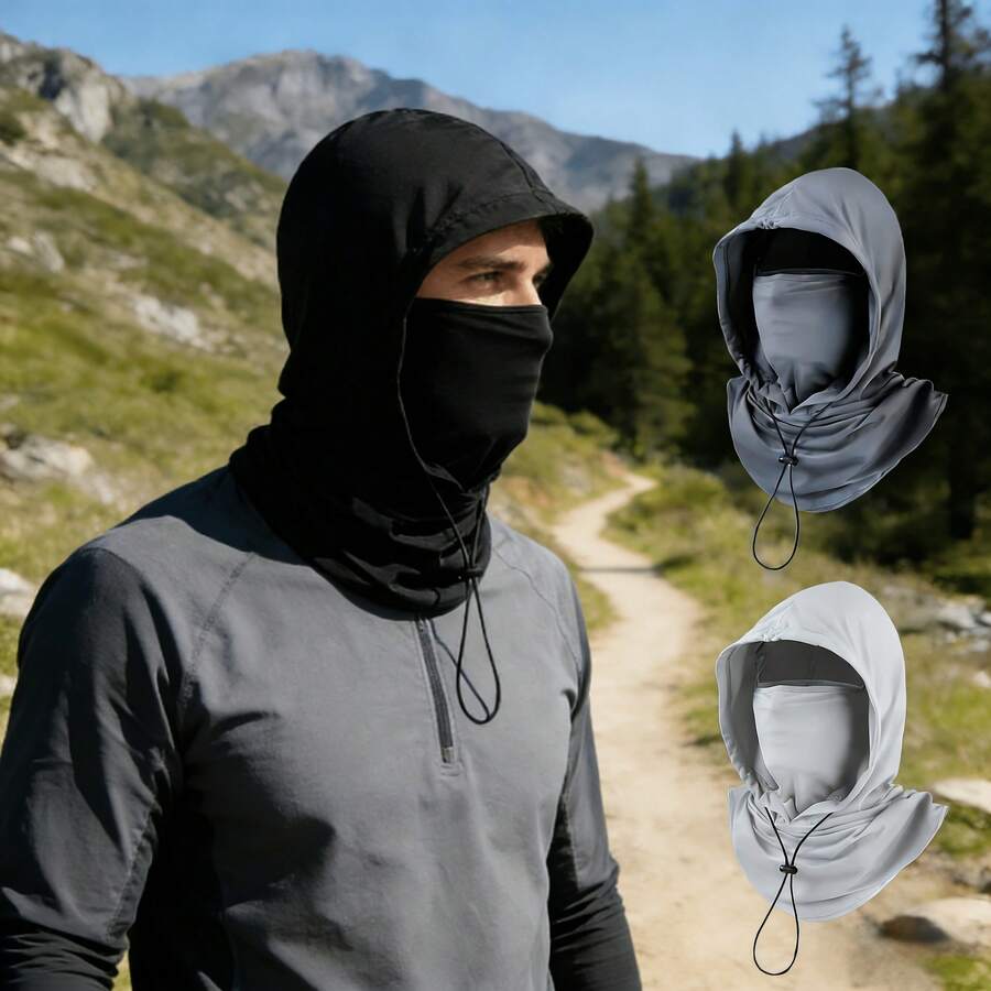 Unisex Balaclava Hat, Summer Cool Head Cover, Ice Silk Face Mask Neck Guard All-In-One Sun Protection Hat - A - View 1
