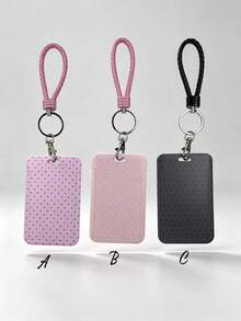 1pc Fashionable Polka Dot Print Card Holder Pendant, Bag Charm, Key Chain, Wallet, Business Bank Credit Card Holder For Men And Women - Multicolor - View 1