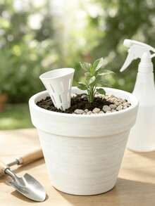 1pc White Home Plant Breathable Fertilizer Insertion Tube Set, Loosen Soil Prevent Root Rot Long-Term Fertilization, Practical Gardening Tool For Flower Beginners And Slouchy Gardeners, Creative Small Gift For Plant Lovers - Plug-in - View 4