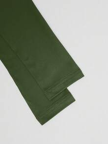 ENGU CO. Back To School Y2K Basic Off-Shoulder Solid Color Slim Fit Long Sleeve Casual T-Shirt Top - Olive Green - View 5