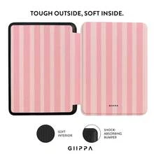 GIIPPA 1件粉色條紋Kindle保護殼附手提帶，適合書迷的情人節/聖誕節禮物，自動喚醒/睡眠保護電子閱讀器保護套，相容Kindle Paperwhite 5/6/7/10/11/12代、Kindle Colorsoft 1代、Basic Kindle 8/10/11代所有Kids與Signature版本 - 多色14 - 查看 3