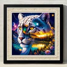 1PC DIY 5D Diamond Painting Kit Landscape & Leopard Pattern - Round Full Drill Art Mosaic Craft, Home Wall Decor, Unframed - No Frame - View 3