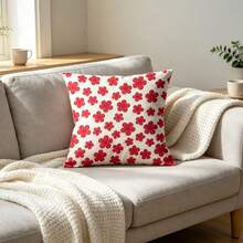 Embossed Clover Decorative Cushion, 45x45cm, Soft Fluffy Fiber Filling And Wear-Resistant Polyester Fabric, Washable Invisible Zipper, Nordic Style For Sofa, Bedroom, Office And Dining Room - 1pc - View 5