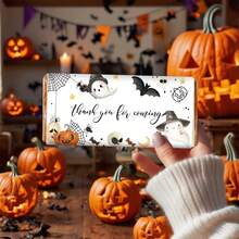 10pcs Halloween Theme Candy Bar Wrappers Stickers, Cute Ghost Pumpkin & Bat Design Halloween Mini Candy Chocolate Labels Stickers, Party Favor, Halloween Party Decoration, No Candy - Multicolor - View 3