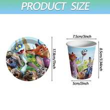 40pcs Party Supplies,Included Plates,Paper Cup For Birthday Party Decorations,For Party Decorations, Party Supplies - Multicolor - View 2