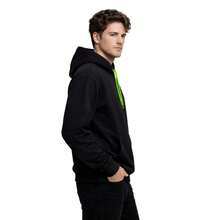Men's Relaxed Fit Crab Print Hoodie Sweatshirt - Black and Green - View 2