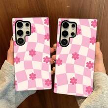 Envío en 24h desde DEFunda de teléfono: 1 pieza Funda de película dos en uno con patrón de cuadros florales rosas, elegante y moderna - Funda de doble capa duradera para Samsung Galaxy S25/S25Plus/S25Ultra/S24/S24Plus/S24Ultra/S24FE/S23/S23+/S23Ultra/S22/S22+/S22Ultra/S21/S21+/S21Ultra/S20FE/A15/A16, Regalos - 1 pieza de imagen a color - Ver 7