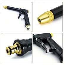Pressure Regulator High Pressure Car Wash Water Gun, Handheld Trigger Style Home Cleaning Water Gun, Fits Hose With Adjustable Water Spray Modes, Dual-Use Durable Car Wash Tool For Vehicle, Yard, Balcony Cleaning And Watering - Black - View 7