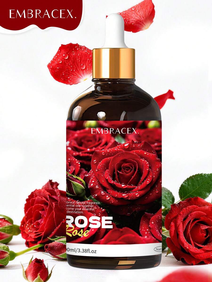 EMBRACEX. 100ml 玫瑰精油，植物基精油，清新花香，車用香氛，節日禮物
