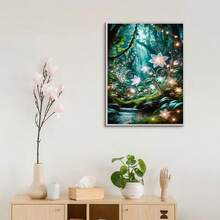 1PC DIY 5D Diamond Painting Kit Forest Landscape Pattern - Round Full Drill Art Mosaic Craft, Home Wall Decor, Unframed - No Frame - View 3