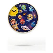 70-Piece Round Solar System Puzzle For Kids - Blue - View 3