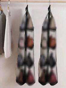1pc/2pcs 8/6 Pocket Hanging Wallet Organizer, Transparent Hanging Storage Bag, Space-Saving Closet Wall Organizer - Multicolor - View 8