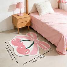 1 Stück süßer kirschförmiger Teppich, Heimdekoration Teppich, Schlafzimmer Dekoration, kleiner Teppich, kreativer modischer Teppich, Wohnzimmer Teppich, kleiner Wohnzimmer Teppich, Schlafzimmer Teppich, Outdoor Teppich, waschbarer Teppich - Verschiedenfarbig - Übersicht 4