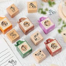 4件組隨機可愛學生禮物獎品，可愛貓咪日常木製印章，單隻貓咪印章適用於日記、相簿、DIY裝飾材料，8款設計可供選擇 - 參考選擇 - 查看 12