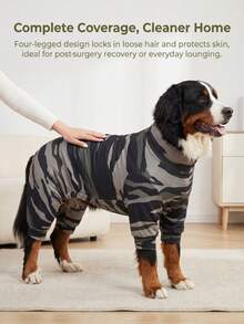 1PC Dog Shedding Hair Control Pajamas - Warm High Stretch Full Coverage Pet Rompers, Anti Licking & Bug Protective Jumpsuit For Small Medium Large Dogs, All Over Printing Dog Clothes - Camouflage Pattern - Multicolor - View 10
