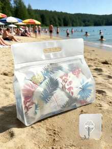 Wet And Dry Separation Swimsuit Bag - Plastic Zipper Swimsuit Storage Bag, Suitable For Swimsuits, Clothes, Outdoor Sports, Summer And Autumn Essential Storage Bag, Travel Essential, Portable Rectangular Design - Multicolor - View 2