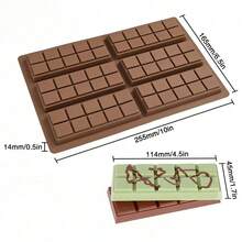 Multi-Cavity Silicone Mold, Home Fondant Cake And Candy Separator Chocolate Bar Mold, Suitable For Making Chocolate Bars And Milk Chocolate Bars, DIY Home Chocolate Mold - Non-Stick Chocolate Bar Mold - Multicolor - View 2
