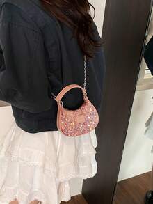 Fashionable Sparkling Mini Handbag, Cute Crossbody Bag, Adorable Mini Shoulder Bag, Essential Holiday Gift - A - View 10