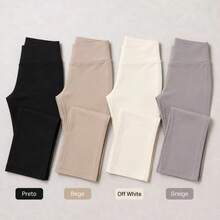 Calça Flare Feminina Cintura Alta Fitness Academia Yoga Tecido Grosso Zero Transparência - OFF WHITE - Visão 5
