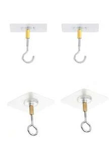 Ganchos adhesivos resistentes para techo, ganchos de acero multifuncionales montados en la pared para colgar plantas, cestas, linternas, adecuados para la decoración del jardín - transparente - Ver 17