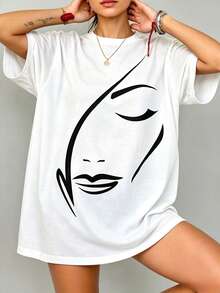 Printed Casual Stylish Versatile T-Shirt - style2 - 查看 1
