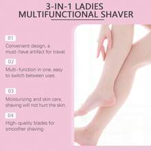 EELHOE EOHOE 3-In-1 Women's Razor, Multi-Functional Gentle Body Shaver And Hair Remover Travel Set, Provides A Smooth Shaving Experience, Long-Lasting And Efficient. Convenient For Moisturizing Skin Anytime, Enhancing Shaving Results Waxing Kit Hair Removal - View 7