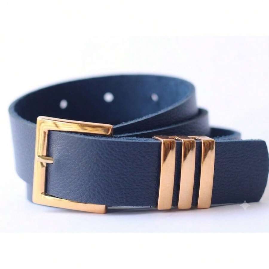 Triad Gold Buckle Belt - Azul Marino - Ver 1
