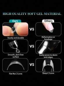 120 pièces/boîte XS Amande Demi-couverture Faux ongles Semi-mat Astuces d'extension de faux ongles Amande super courte Astuces d'ongles en gel souple pour petits lits d'ongles - Transparent - Voir 8