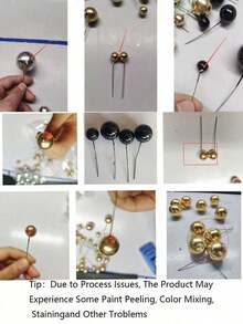 20/30/50pcs Gold Sphere Cake Decorations, Gold Cake Balls, Foam Cake Balls, Sphere Cake Decorations Balloons, Suitable For Wedding & Birthday Cake Decorations - Pink - View 10