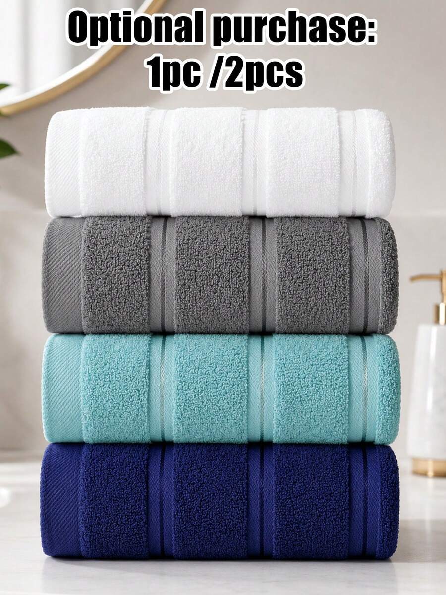 1pc/2pcs Optional Striped Cotton Bath Towel, Ultra Soft Thick Highly Absorbent Quick Dry Lint Free Shower Towel, Multi Color Large Bath Towel For Bathroom Spa Gym Travel Home Use - Multicolor - View 1
