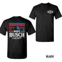 Red White And Busch Light 2 Sided T-Shirt, 4th Of July Merch, Patriotic Drinking Shirt, Casual Streetwear Top, Graphic Tee For Men, For Women - 黑色 - 查看 8