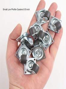 10Pcs Small Caster Wheels, Mini Swivel Caster Wheels, Low Profile Self Adhesive Plate Casters Rollers For Furniture, Kitchen Appliances, Light-Duty Projects, Planters, Tray - 10pcs Mini Universal Swivel Wheels - View 6