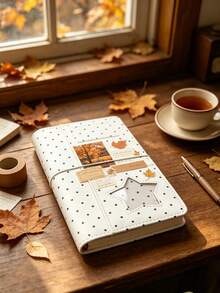 1 buah Notebook Ring Binder Denim Polkadot Gaya Korea Minimalis Ukuran A6, Ramah untuk DIY, Portabel untuk Pelajar, Cocok untuk Jurnal dan Scrapbooking Foto Pribadi - Buku lembaran lepas - View 5