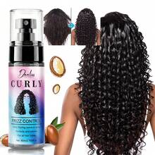 Wavy Hair No-Rinse Styling Spray, Contains Moroccan Argan Oil, Smooths Frizz, Anti-Static, Repairs Dry Curly Hair, Provides Elasticity And Moisture, Suitable For All Wavy Hairstyles Including Natural Waves, Wool Curls, Etc., 80ml - Lotion - View 1