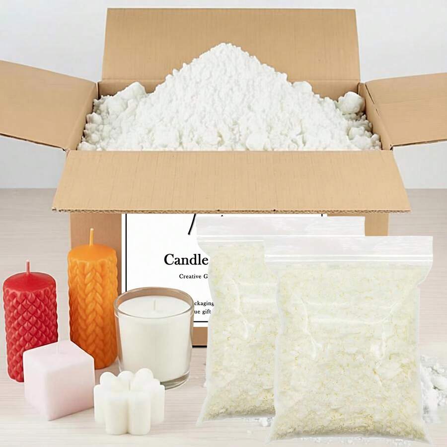 大豆蠟片,手工蠟燭製作原料,蠟燭製作補充袋,優質天然大豆蠟片,適合 DIY 手工蠟燭初學者完整入門套裝,送給蠟燭愛好者的禮物 - 白色 2 件裝 - 查看 1